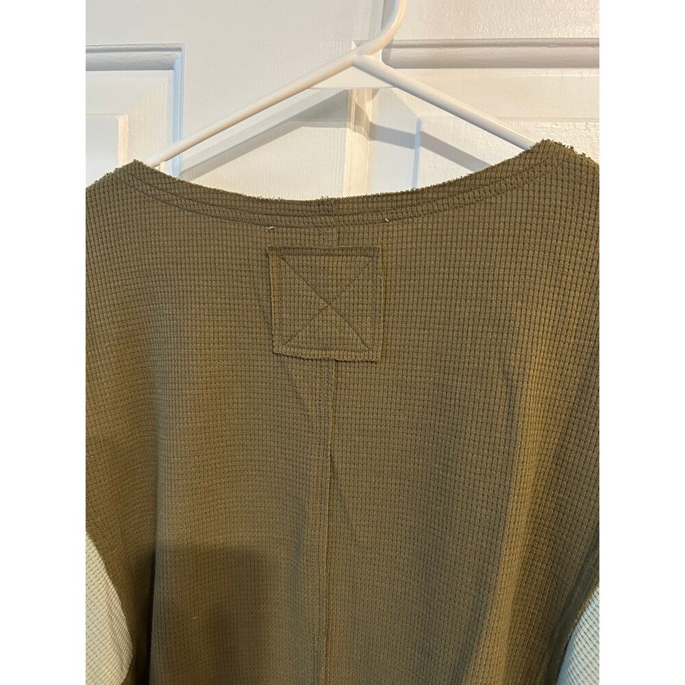 Bluevelvet Thermal waffleknit block sleeve oversize pullover - Picture 5 of 9